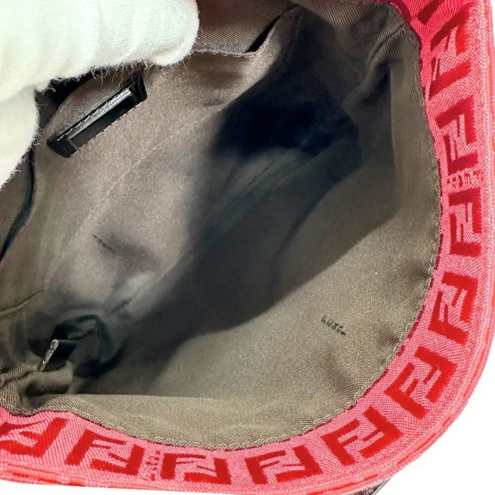 FENDI Pink Canvas Zucca Shoulder Bag - Picture 5 of 8